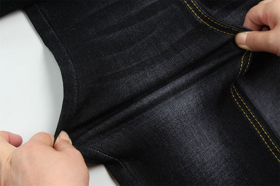 좋은 가격 11 Oz Warp Slub Black Denim Fabric For Man High Stretch Jeans 인도 시장 스타일 뜨거운 판매 온라인으로