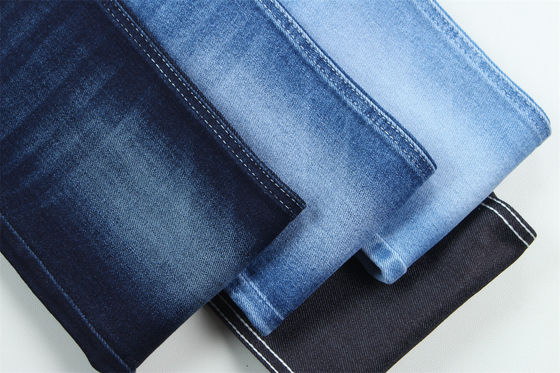 좋은 가격 10 Oz 슈퍼 스트레치 젠임 천 여름 남자 청바지 면공 폴리에스터 레이온 스판덱스 거칠고 야생 온라인으로