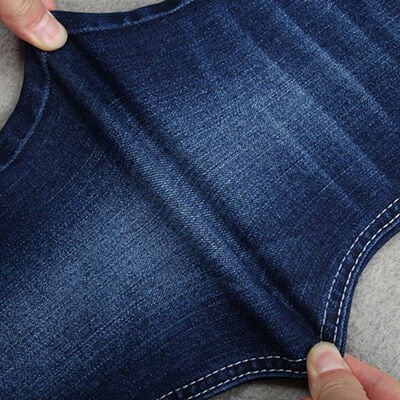 좋은 가격 9.4 온스 인디고 블루 청바지 데님 원단 면 폴리 스판덱스 파워 스트레치 중간 무게 온라인으로